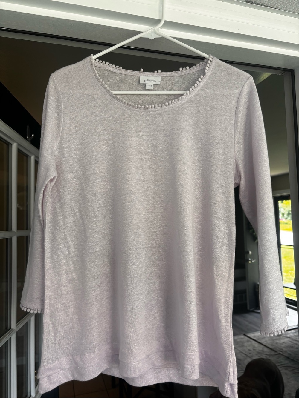 J. Jill Light Lilac Long Sleeve Scoop Neck Top